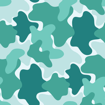 Abstract camouflage seamless pattern with wavy organic shapes