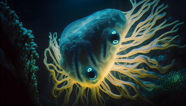 Oceanic Wonders: Bioluminescent Creatures and Alien-Like Landscapes of the Deep Sea