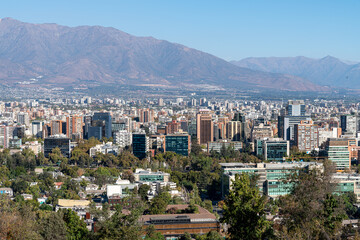 Santiago, Chile urban skyline and cityscape