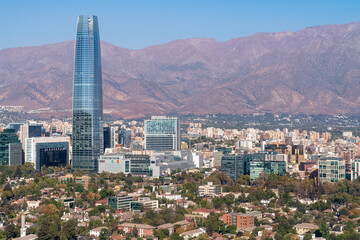 Obraz premium Santiago, Chile urban skyline and cityscape