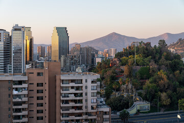 Fototapeta na wymiar Sunset in Santiago, Chile