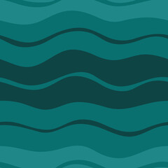 Abstract seamless pattern with emerald wavy lines
