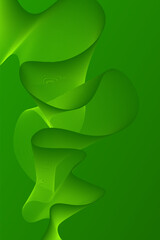 Fototapeta premium Abstract green flowing lines background. Dynamic Wavy art drawing. Vector illustration for social media, greeting card, wall framed prints, poster, home decor, cover, wallpaper.