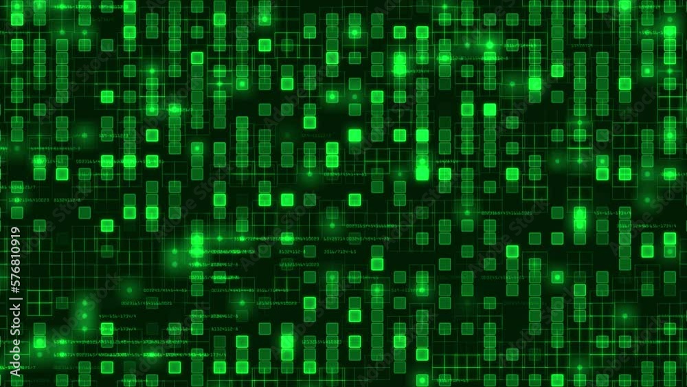 Wall mural abstract background with flashing neon dots and light trails moving smoothly at 60fps