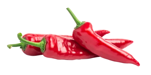 Fototapete Scharfe Chili-pfeffer Red chili peppers isolated