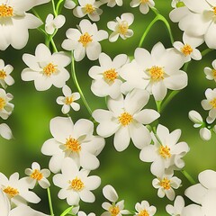 Fototapeta premium Seamless texture of blooming flowers. Tiles without borders. The repeating ornament is very detailed. Generative art.