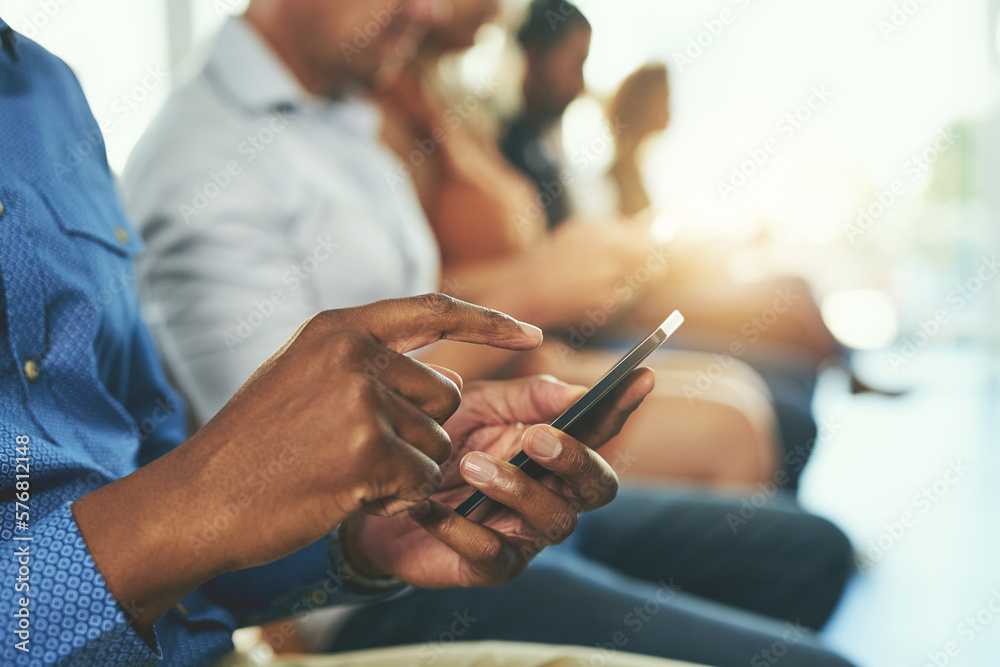 Poster Networking is a form of marketing, let the networking begin. Shot of an unrecognizable group of people social networking inside.