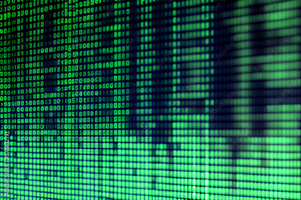 Aufkleber Digital binary data on computer screen


