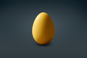 yellow Egg on a dark floor
