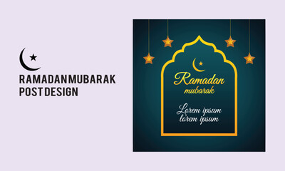 ramadan mubarak post template illustration vector design