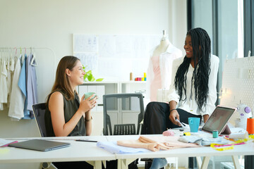 Obraz premium Fashion designers working together in their studio