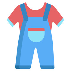 kids overalls dress icon