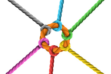 Teamwork and Collaboration.  Conceptual Landing Page Template.