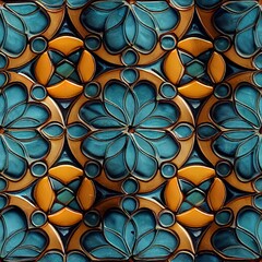 Seamless texture of a very beautiful and exquisite ornament. Tiles without borders. The repeating ornament is very detailed. Generative art.