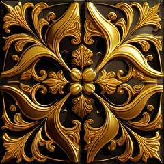 Seamless texture of a very beautiful and exquisite ornament. Tiles without borders. The repeating ornament is very detailed. Generative art.