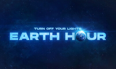 Earth hour 2024 campaign. Turn off your lights for our planet on 60 minutes. Save the environment....