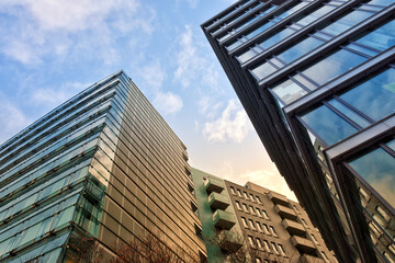 Low angle view of a modern office building in Berlin
