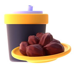Eat in 3d render for graphic asset web presentation or other