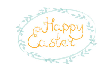 Happy easter  banner. Trendy Easter design vintage vector calligraphy text. Hand drawn lettering poster for Easter with frames