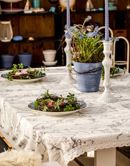 spring easter table diy decoration