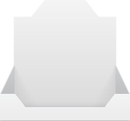 Mockup POS POI Cardboard Blank Empty Display Show Box Holder For Advertising Fliers, Leaflets, Products. Illustration Isolated On White Background. Mock Up Template For Your Design. Vector EPS10