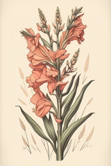 Pink Gladiolus flower