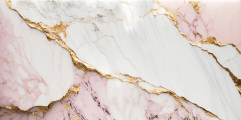 Pink marble with golden veins, Generative AI - 576821941