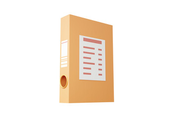 Portfolio quality warranty document icon file folders management floating on Isolated background. Office account list information work concept. minimal cartoon style. 3D render illustration