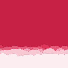 Cartoon color clouds stack backdrop illustration