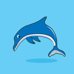 Free vector cute dolphin cartoon illustration