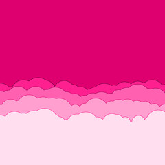 Cartoon color clouds stack backdrop illustration