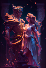 romantic illustration for lovestory