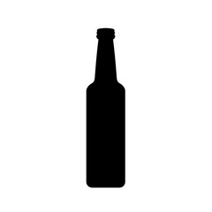 Beer bottle graphic icon. Beer bottle black sign isolated on white background. Vector illustration