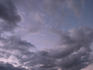 Fototapeta na wymiar Mass of clouds almost night