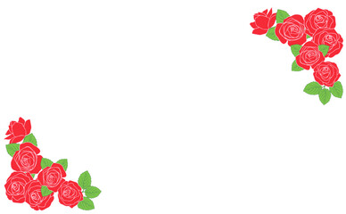 バラの花の角フレーム素材