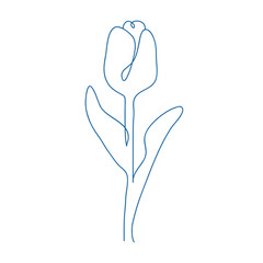チューリップのシンプルな線画イラスト