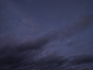 Nightfall. Cloudy covering the sky