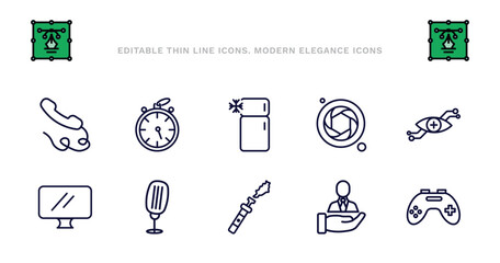 set of thin line icons. outline icons such as
