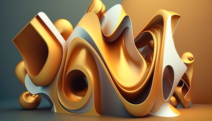 Abstract background with different geometric patterns. Gradient, all colors of the rainbow, very detailed. Generative art.