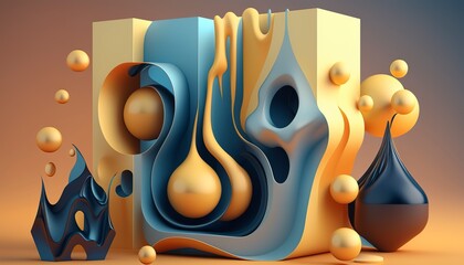 Abstract background with different geometric patterns. Gradient, all colors of the rainbow, very detailed. Generative art.