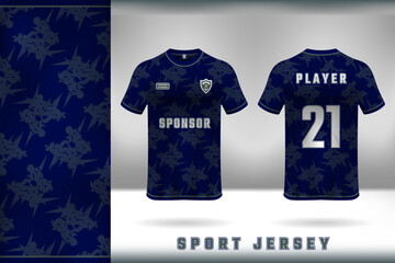 Dark blue sport jersey template design