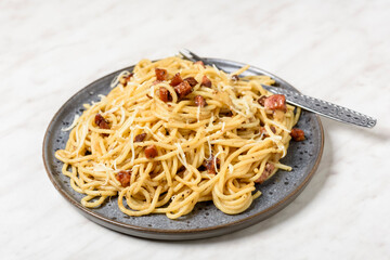 homemade spaghetti carbonara