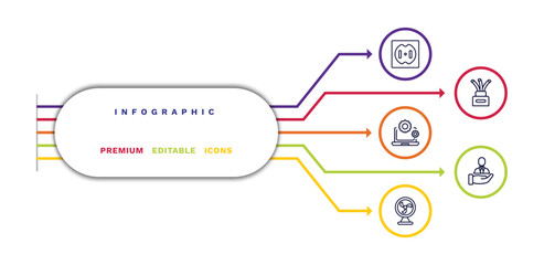 set of thin line icons. outline icons with infographic template. linear icons such as