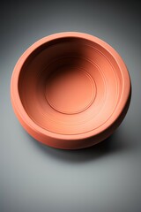 Round terracotta ashtray on a white background - generative ai