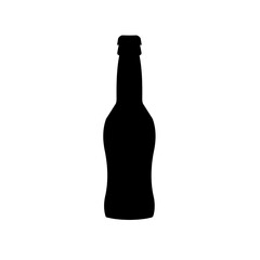 Beer bottle graphic icon. Beer bottle black sign isolated on white background. Vector illustration