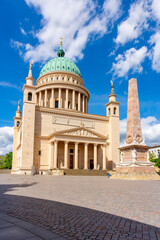 Fototapeta na wymiar St. Nicholas' church on Market square in center of Potsdam, Germany