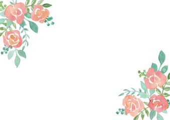 Rose watercolor frame