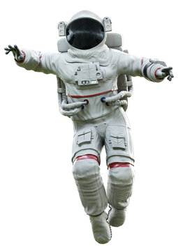 Astronaut exploring space . PNG transparent. 3d rendering