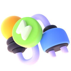 Charging in 3d render for graphic asset web presentation or other