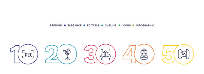 set of thin line icons. outline icons with infographic template. linear icons such as